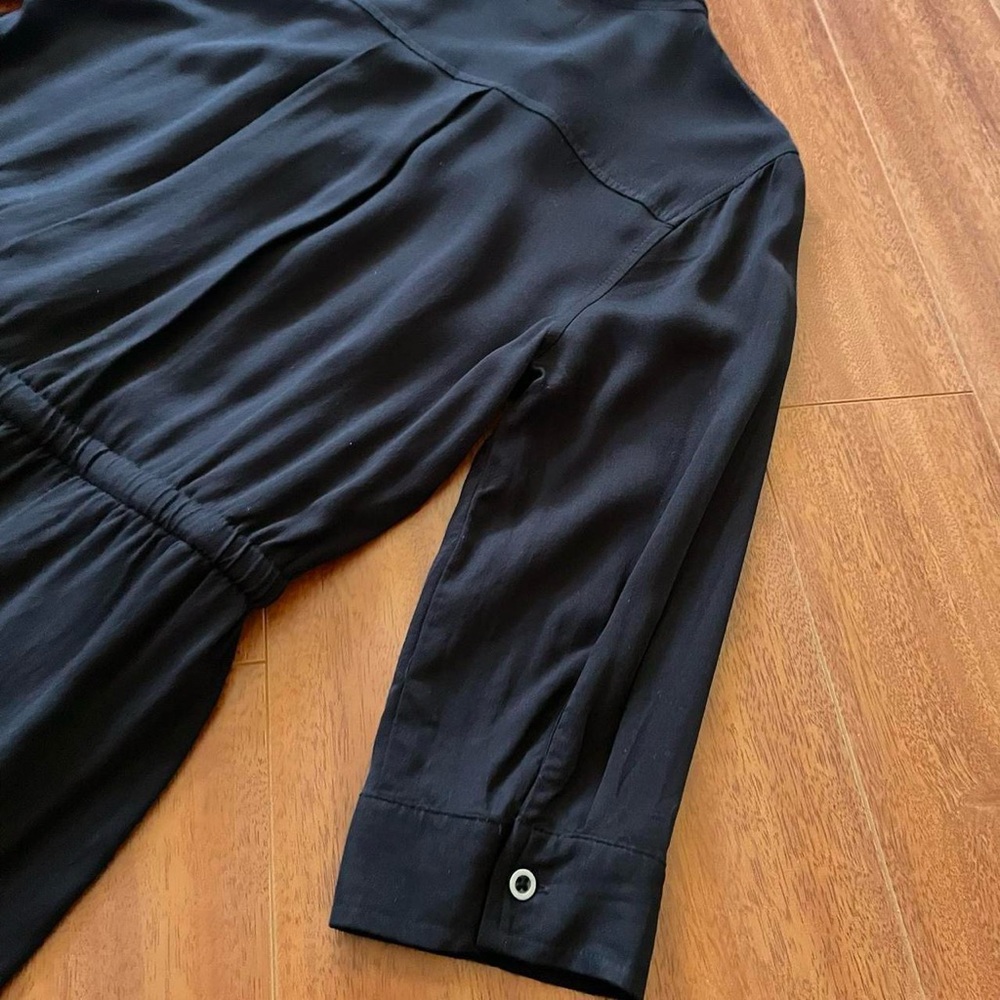 Old Navy Black Button-Front Midi Shirt Dress - Picture 7 of 8
